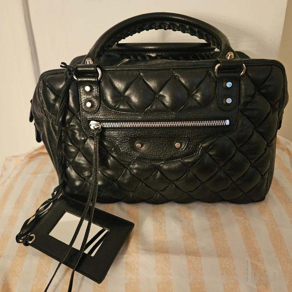 Balenciaga Black Quilted Satchel - Picture 10 of 11